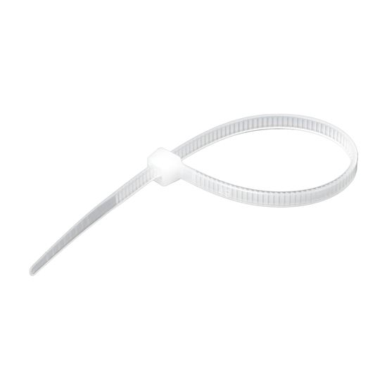 Picture of DYNAMIX 4.8 x 200mm Natural Cable Ties. Pack of 100. 230N/23.4kgs