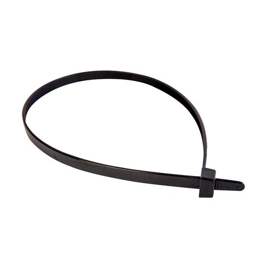 Picture of DYNAMIX 4.6 x 120mm UV Black Cable Ties. Pack of 100. 230N/23.4kgs