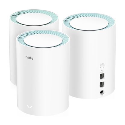 Picture of CUDY AC1200 3-Pack Gigabit Dual Band Wi-Fi Mesh System.