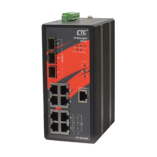 Picture of CTC UNION 8 Port Fast Ethernet Managed Switch. -40C~+75C.