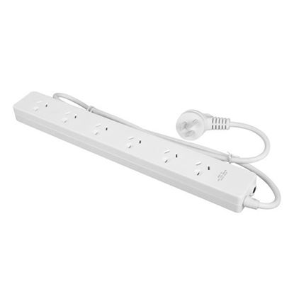 Picture of DYNAMIX 6-Way Powerboard. 2x Ports Double Spaced with 0.9m Power Cord.