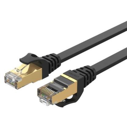 Picture of UNITEK 5m CAT 7 Black Flat SSTP 32AWG Patch Lead in PVC Jacket.