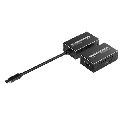 Picture of LENKENG USB-C to HDMI Extender Includes both Tx & Rx Units.