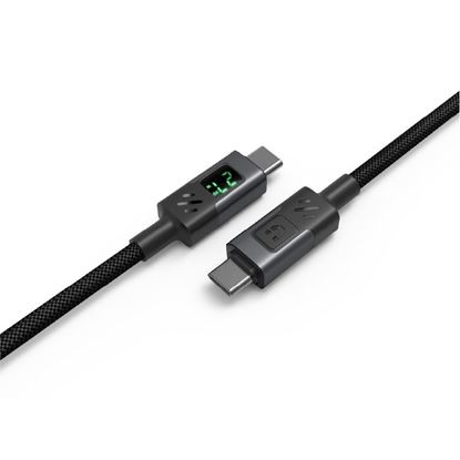 Picture of UNITEK 2m 60W PD USB-C to USB-C Nylon Braid Cable with LED Display