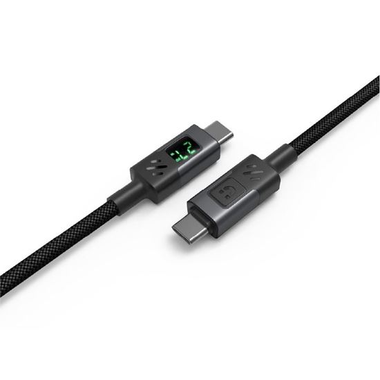 Picture of UNITEK 3m 60W PD USB-C to USB-C Nylon Braid Cable with LED Display