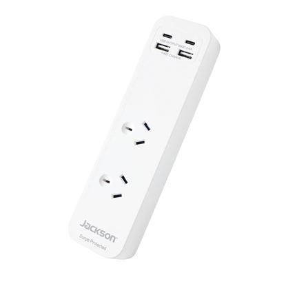 Picture of 2 Way Surge Protected Powerboard 2x USB-A/C Fast