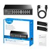 Picture of CUDY 16-Port Gigabit Managed Desktop Switch in Metal Case.