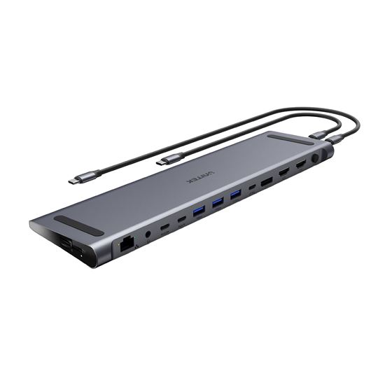 Picture of UNITEK 13-in-1 Multi-Port Triple 4K KVM Docking Station with USB-C