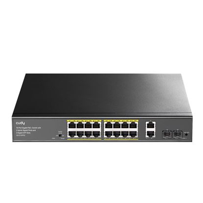 Picture of CUDY 16-Port Gigabit Unmanaged PoE+ 200W Desktop Switch with 2x Gigabit