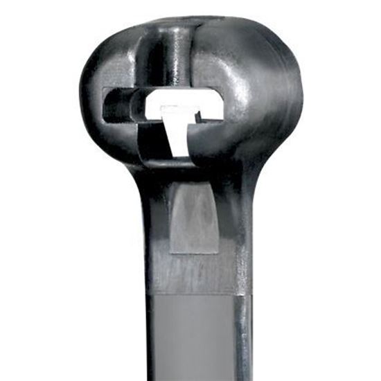 Picture of 7 x 370mm Black UV Cable Ties Stainless Steel Barb Lock