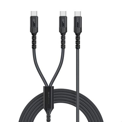 Picture of 1.4M 140W PD USB-C to Dual USB-C Charging Cable.