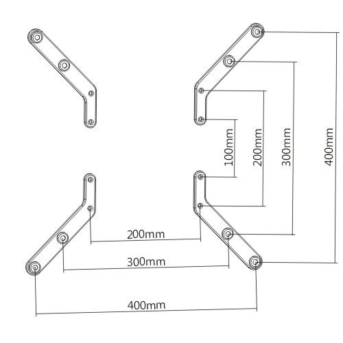 BRATECK 32''-55'' VESA Adapter Plate. VESA standards: 300x300 & 400x400.